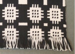 Picture of Black and White Welsh Tapestry Floor Rug