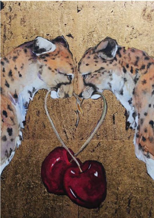 Picture of Two Cheetahs Two Cherries