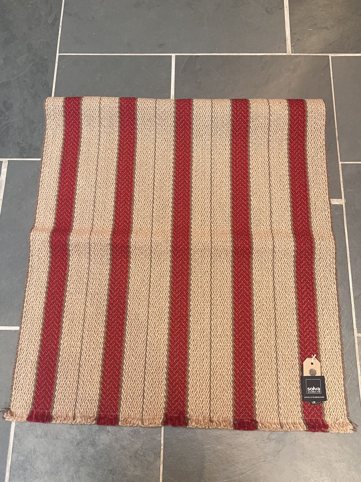 Red Dyffryn runner. Solva Woollen Mill