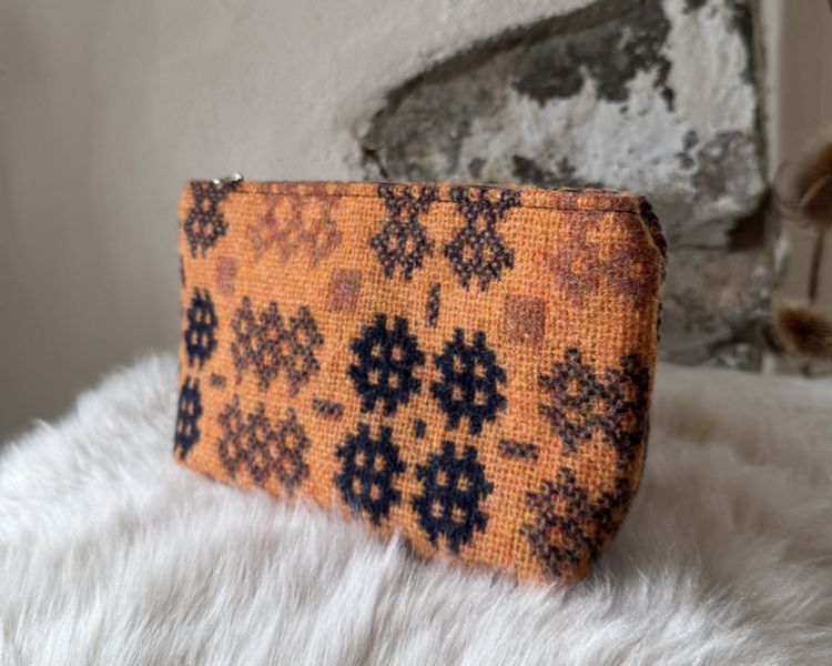 Picture of Orange Tapestry Cosmetics Bag