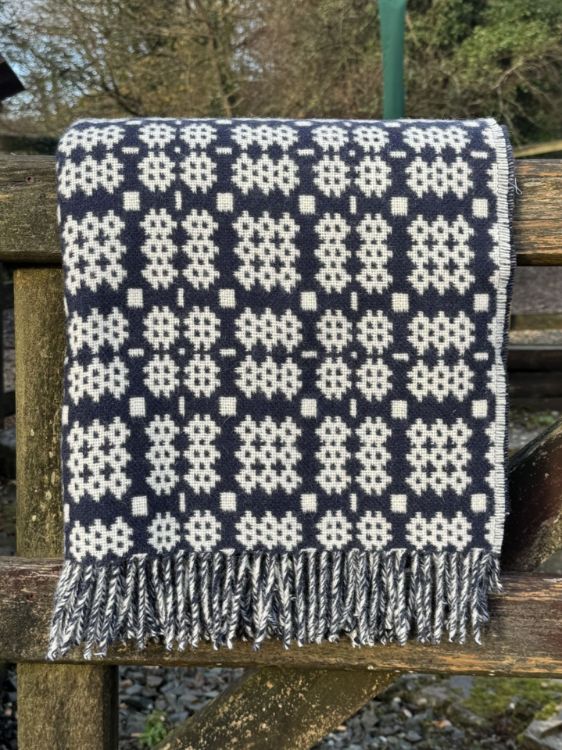 Picture of Welsh Tapestry Style Throw - Navy