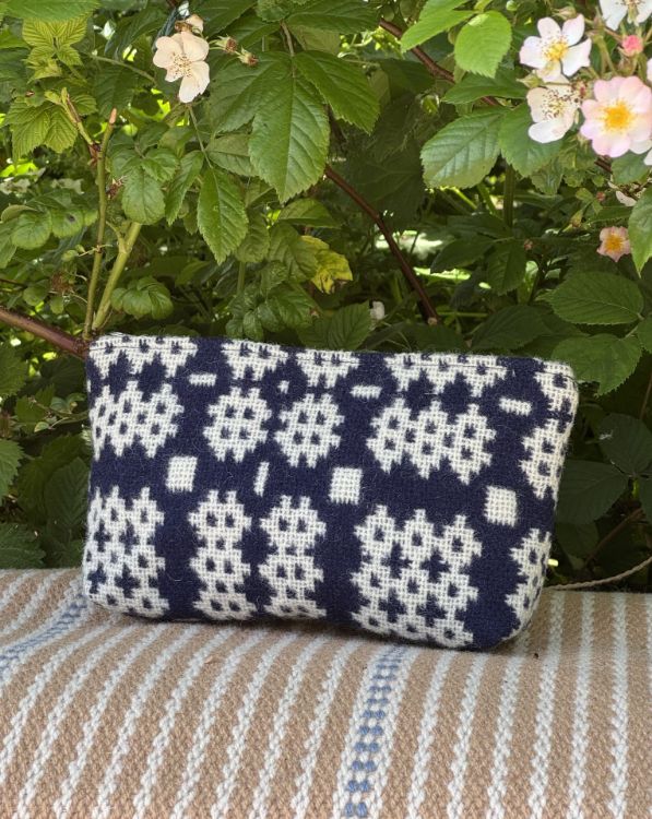 Picture of Navy Tapestry Cosmetics Bag